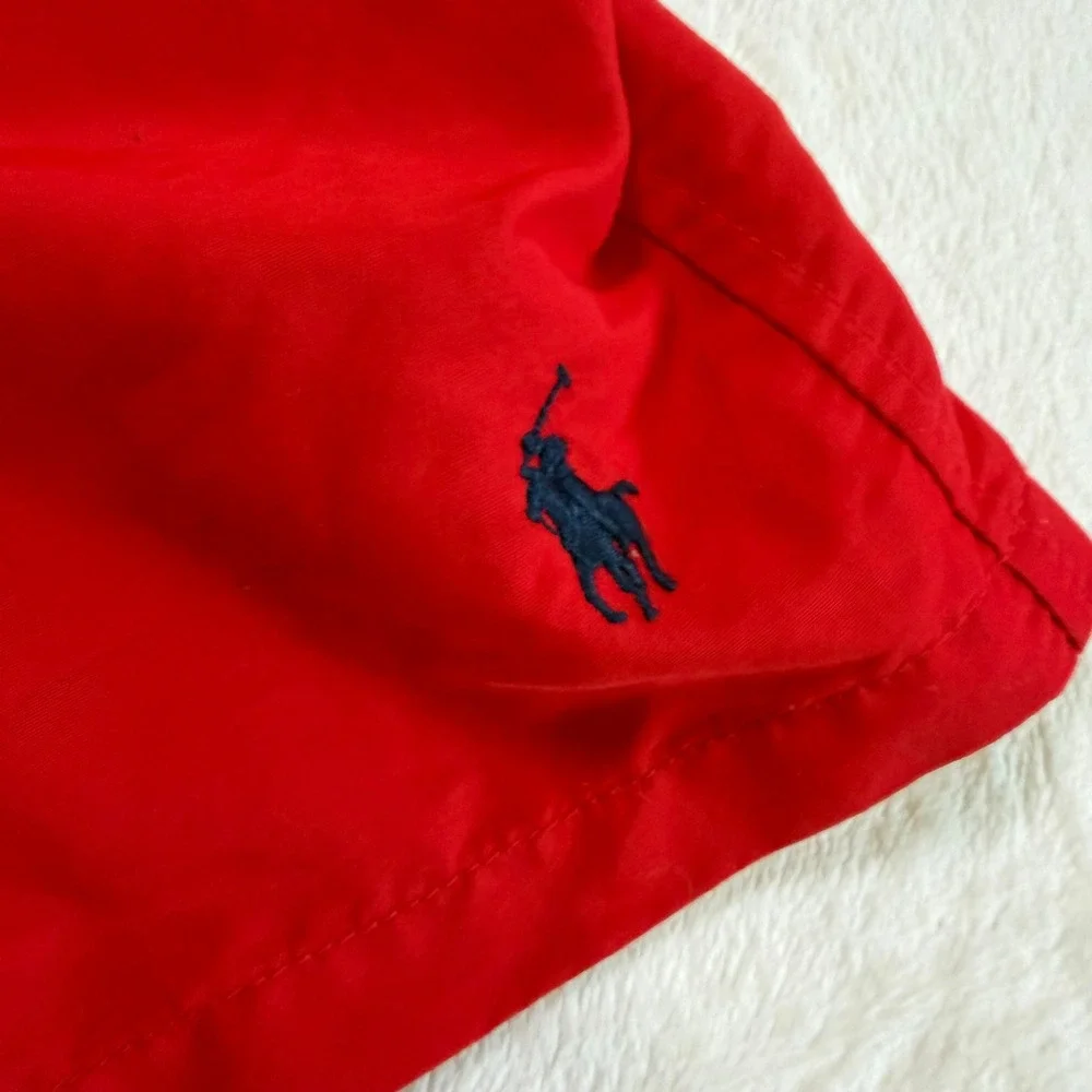 Polo Ralph‎ Lauren Swim Trunks Men XL Red Excellent Mesh Lined Nylon Shorts